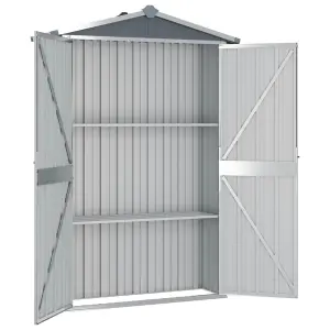 Berkfield Garden Shed Grey 107.5x46x183 cm Galvanised Steel