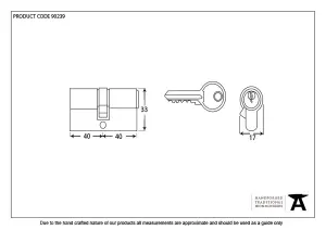 From The Anvil Black 40/40 6pin Euro Cylinder KA