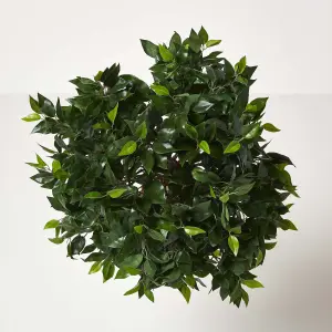 Homescapes Green 4ft Ficus Topiary Artificial Tree with Pot, 125 cm