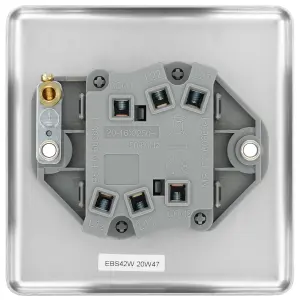 GoodHome 20A 2 way 2 gang Light switch Matt Steel effect