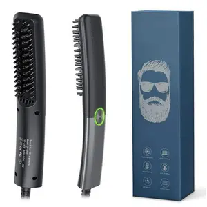 Lidasen Beard Straightener Combs For Men, Multifunctional Ionic Hair Beard Straightener Brush Heated Beard Brush For Men Electric Hair Straightening