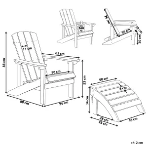 Garden Chair ADIRONDACK with Footstool Dark Grey