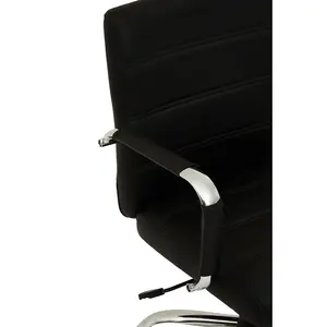 Interiors by Premier Brent Black Leather Effect And Chrome Home Office Chair