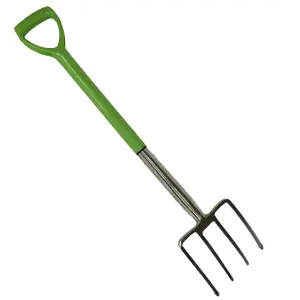 Stainless Steel Digging Fork Gardening 4 Prongs Planting Farming Landscaping