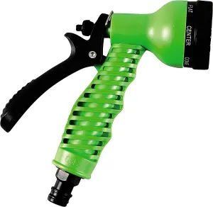 Expandable Green Garden Hose 50ft - Twist, Kink & Tangle Free Flexible Water Hose Pipe with Connector & 7-Function Spray Nozzle