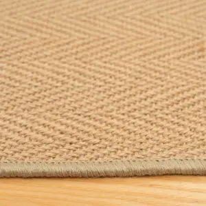 Natural Border Herringbone Jute Area Rug 160x230cm