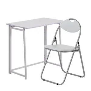 Harbour Housewares - Deluxe Folding Wooden Desk & Chair Set - Lilac/Lilac