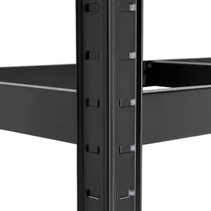 AMOS Heavy Duty 5 Tier Steel Adjustable Shelving Shelf Racking Unit Storage Rack 180 x 90 x 40cm - Black