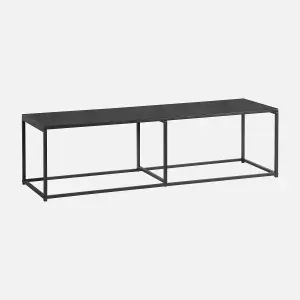 sweeek. 140cm black metal TV stand Industrielle Black 140x40x40 cm