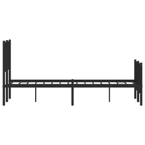 Berkfield Metal Bed Frame without Mattress with Footboard Black 120x200cm