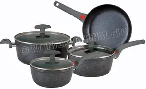 7Pc Forged Non Stick Cookware Set Sauce Pan Pot Glass Lid Kitchen Fry Pan Frying