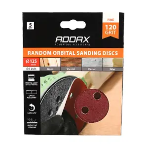 TIMCO Random Orbital Sanding Discs 120 Grit Red - 125mm