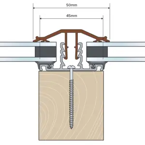 Solstice Snap Down Glazing Bar 10-25mm 2m Brown