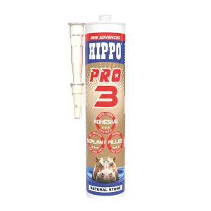 Hippo PRO 3 Adhesive, Sealant & Filler 290ml - Natural Stone