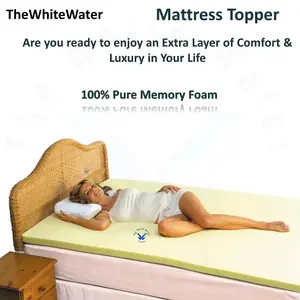 Mattress Topper Real Memory Foam (2.5 CM Thick) Foam King - 152cm x 200cm - 60 x 78.7 Inches