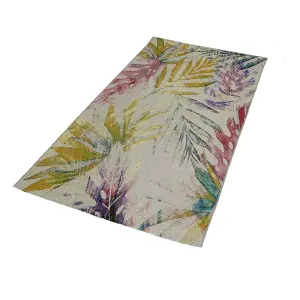 Tropicana Multicolour Leaf Medium Indoor & outdoor Rug, (L)170cm x (W)120cm