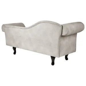 Left Hand Velvet Chaise Lounge Taupe LATTES II