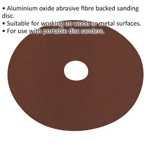 High-Quality 125mm Sanding Discs - 25 Pack of 120 Grit Aluminium Oxide Sheets