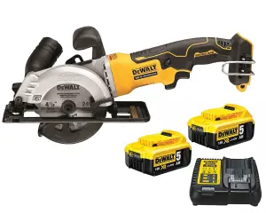 DeWalt DCS571P2 18v Brushless XR 115mm Compact Circular Saw 2 x Batteries