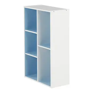 Kaidence 5-Cube Reversible Open Shelf Bookcase White/Light Blue