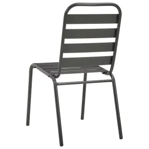 Berkfield Stackable Outdoor Chairs 2 pcs Steel Grey