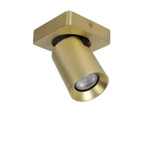 Lucide Nigel Modern Ceiling Spotlight - LED Dim to warm - GU10 - 1x5W 2200K/3000K - Matt Gold, Brass