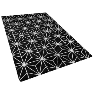 Viscose Area Rug 160 x 230 cm Black SIBEL