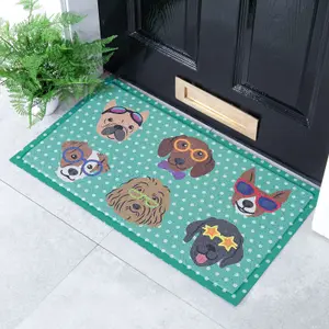 Dogs on Polka Dots Doormat (70 x 40cm)