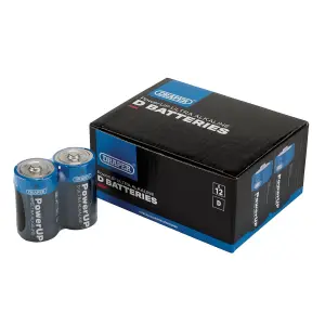 Draper PowerUP Ultra Alkaline D Batteries (Pack of 12) 03980