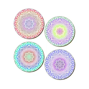 Grindstore Spiritual Mandalas 4 Piece Coaster Set Multicoloured (One Size)