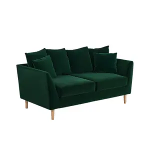 Solace+Co Avery 2 Seater Scatter Back Sofa - Bottle Green