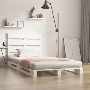 Berkfield Bed Frame White 100x200 cm Solid Wood Pine