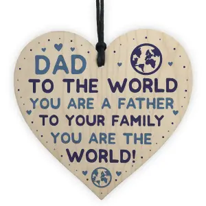 Fathers Day Gifts For Dad Father Wood Heart Dad Birthday Gift Thank You Gift