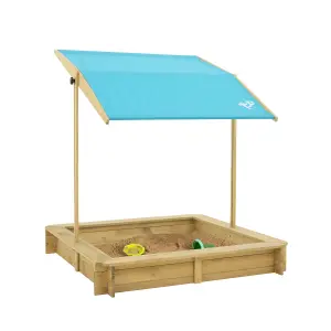 TP Toys Timber Rectangular Sand pit, Pack of 1 with Canopy