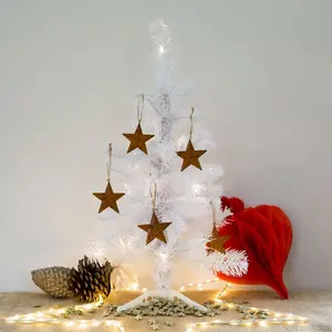 60cm Artificial Pine Christmas Tree (Set of 2) White