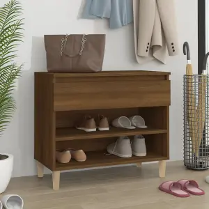 Berkfield Shoe Cabinet Brown Oak 70x36x60 cm Engineered Wood