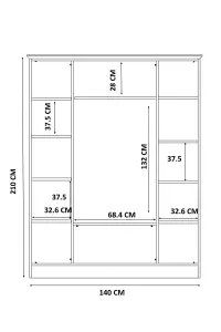 VOLET XL 4 Door 2 Drawer White Wardrobe