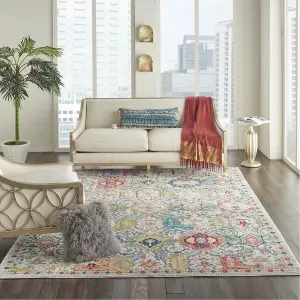 Grey/Multicolour Luxurious Floral Persian Traditional Rug for Living Room Bedroom and Dining Room-61cm X 122cm