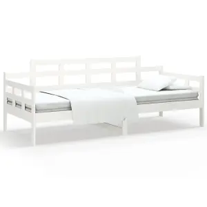 Berkfield Day Bed White Solid Wood Pine 90x190 cm