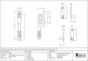 From The Anvil Polished Chrome Night-Vent Locking Reeded Fastener