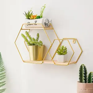 Chumbley 2 Piece Hexagon Metal Tiered Shelf