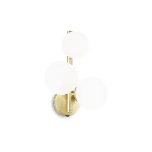 Luminosa Perlage 3 Globe Light Wall Lamp Brass