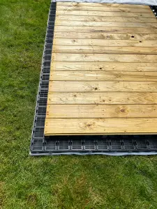 Premium ProBase 6ft x 3ft Garden Shed Base Kit - 8 ProBase Grids - To include 4 Anchor Blocks + 68 French Drains and Membrane