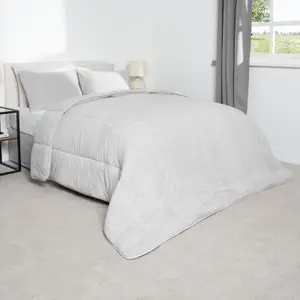 Teddy Fleece Coverless Duvet 10.5 TOG Pillowcase, Silver - Double