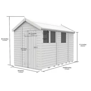 DIY Sheds 6x9 Apex Shed - Double Door With Windows