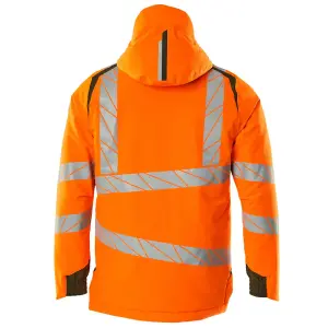 Mascot Accelerate Safe Lightweight Winter Jacket with CLIMascot - Hi-Vis Orange/Moss Green  (Large)