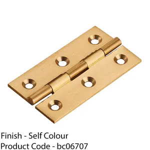 PAIR Cabinet Hinge - 64 x 35mm Self Colour Cupboard Wardrobe Vanity Unit Fixings