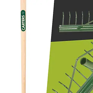 Pegdev - PDL - 18 Tooth Heavy Duty Metal Landscape Rake Hardwood Handle for Contractors Ground Care Soil Grass Sand and Leaves