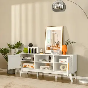 Costway TV Stand for TVs up to 65" Media Console Table w/Adjustable Shelf & 2-door Cabinet