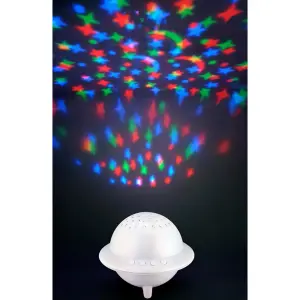 Battery Powered UFO Design Star Projector - Portable Kids Bedroom Multicolour Projection Night Light with Nature Sounds